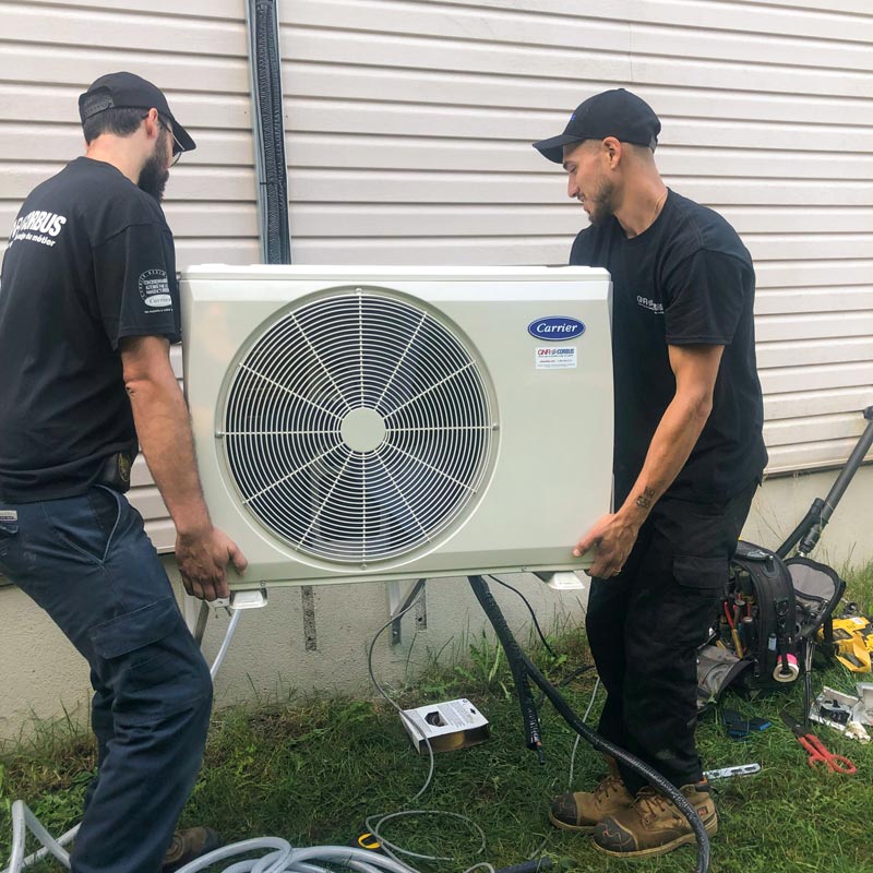 Installation thermopompe extérieure