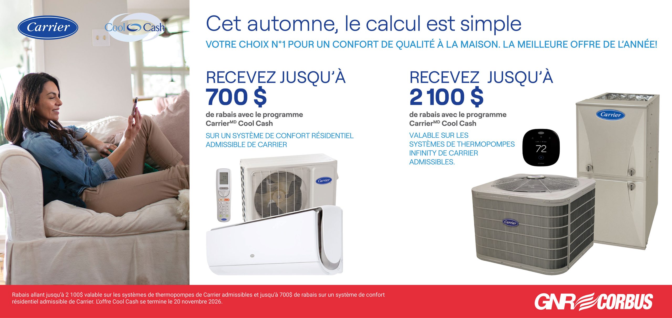 Promotion Carrier Cool Cash, automne 2026. GNR Corbus